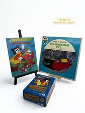 RARE 1960s Courageous Cat & Minute Mouse Lot – Saalfield Coloring Book, + Vinyl