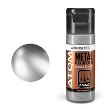 AMMO by Mig 20166 Atom: Metallic Steel Acrylic Paint 20ml Bottle