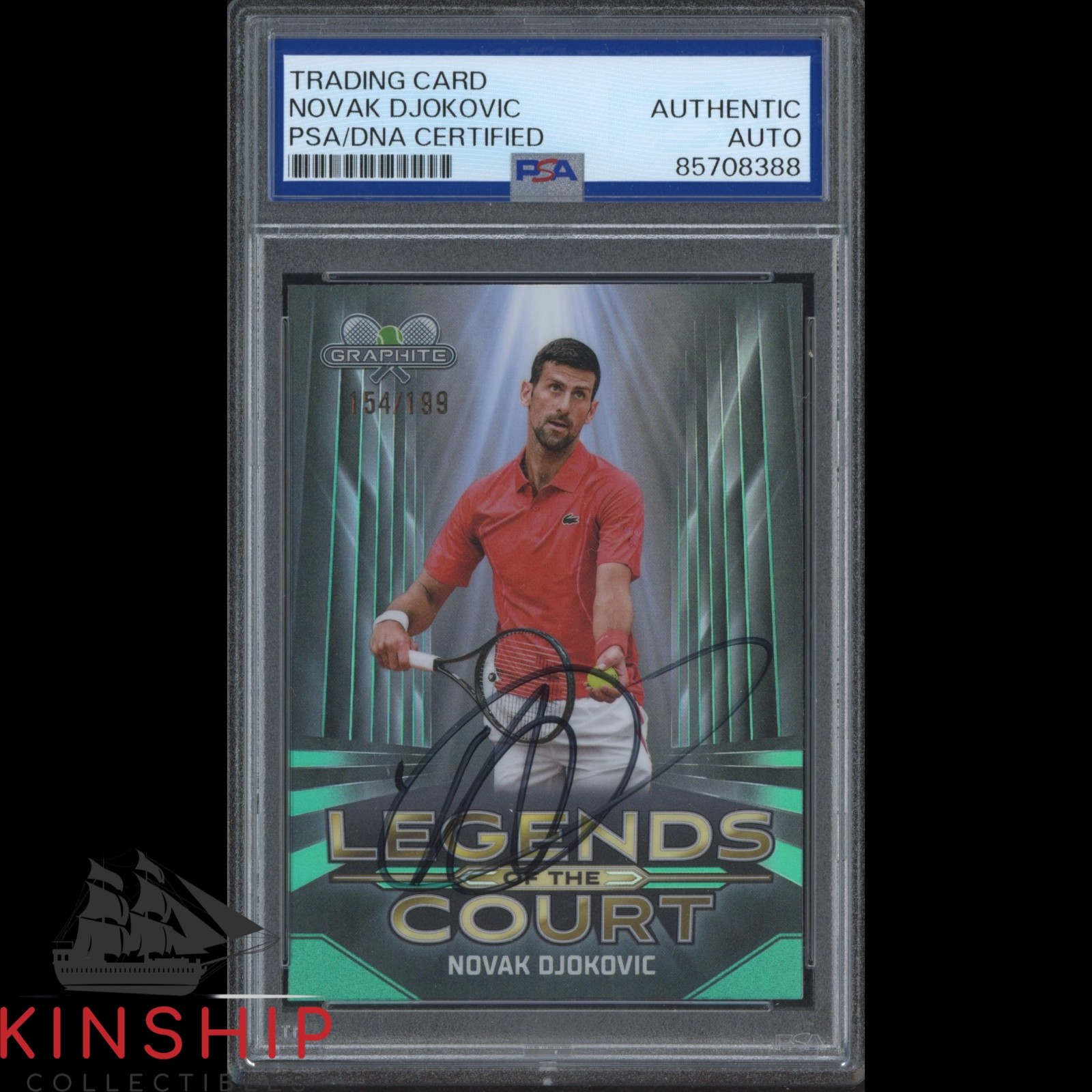 Novak Djokovic signed 2024 Topps Graphite Card PSA DNA Slabbed Tennis Auto C5587