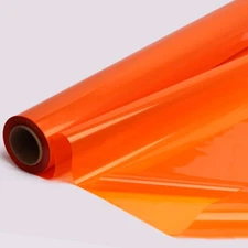 Orange Cellophane Wrap Roll 34 inch x 100 ft for Gift Baskets Crafts Treats