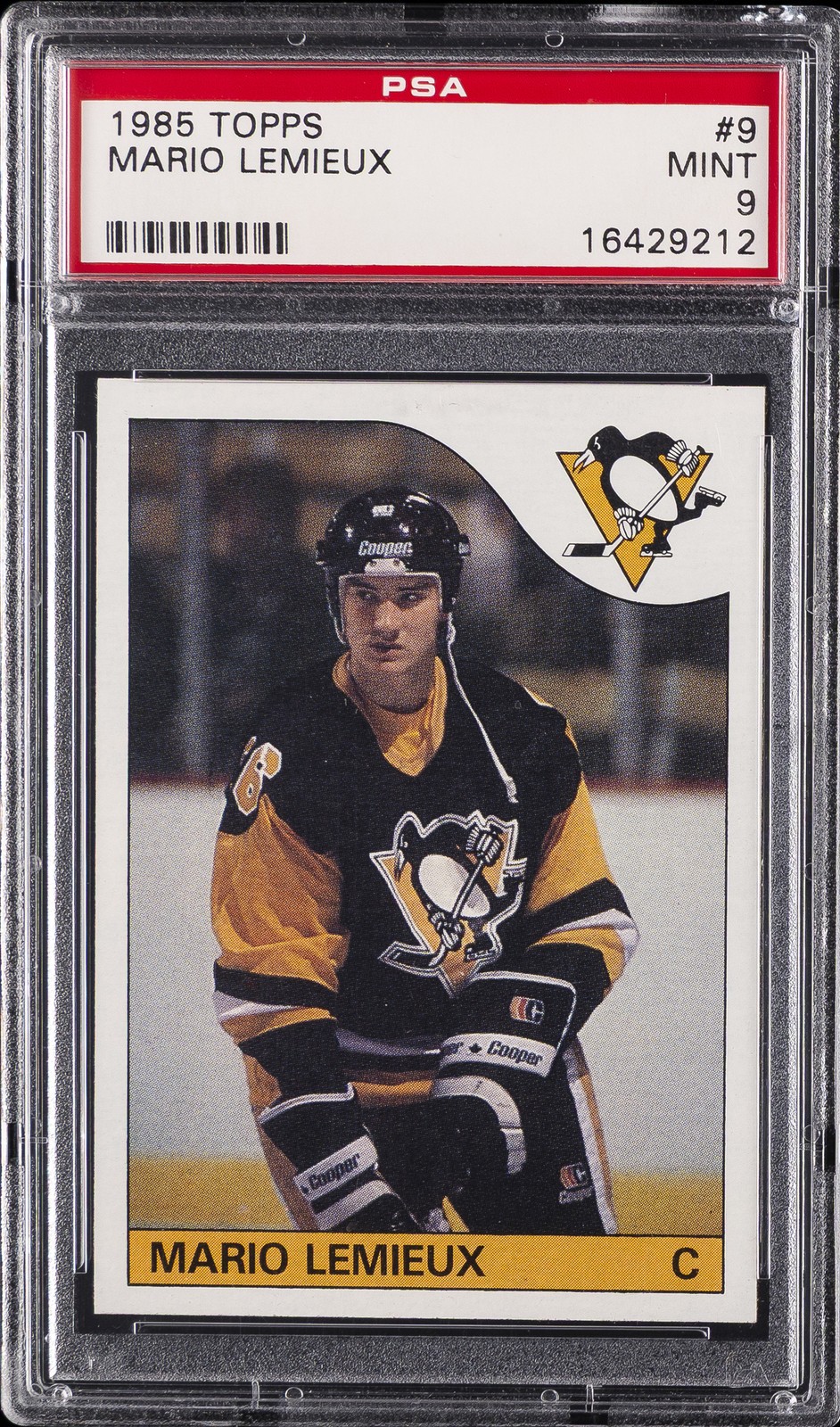 1985 TOPPS #9 MARIO LEMIEUX PSA 9
