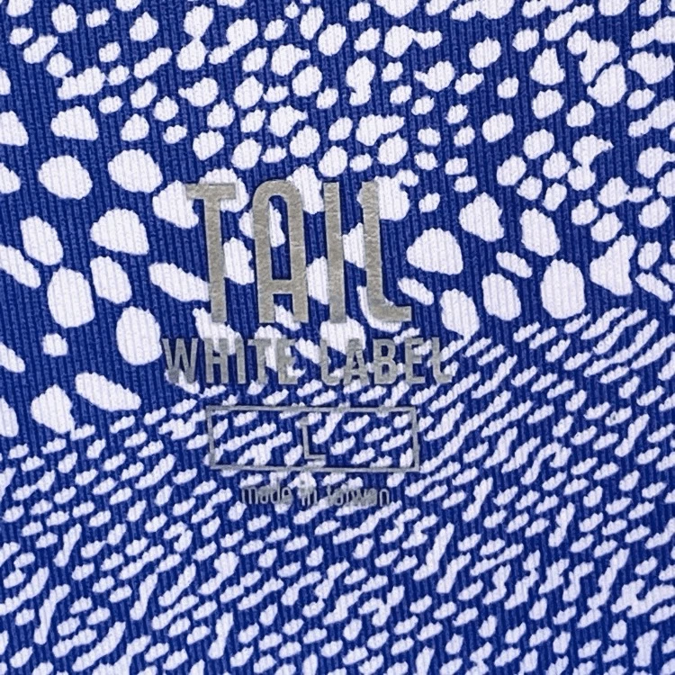 Polo de golf cola etiqueta blanca talla L azul blanco estampado abstracto cuarto cremallera St Foto 4 de 4
