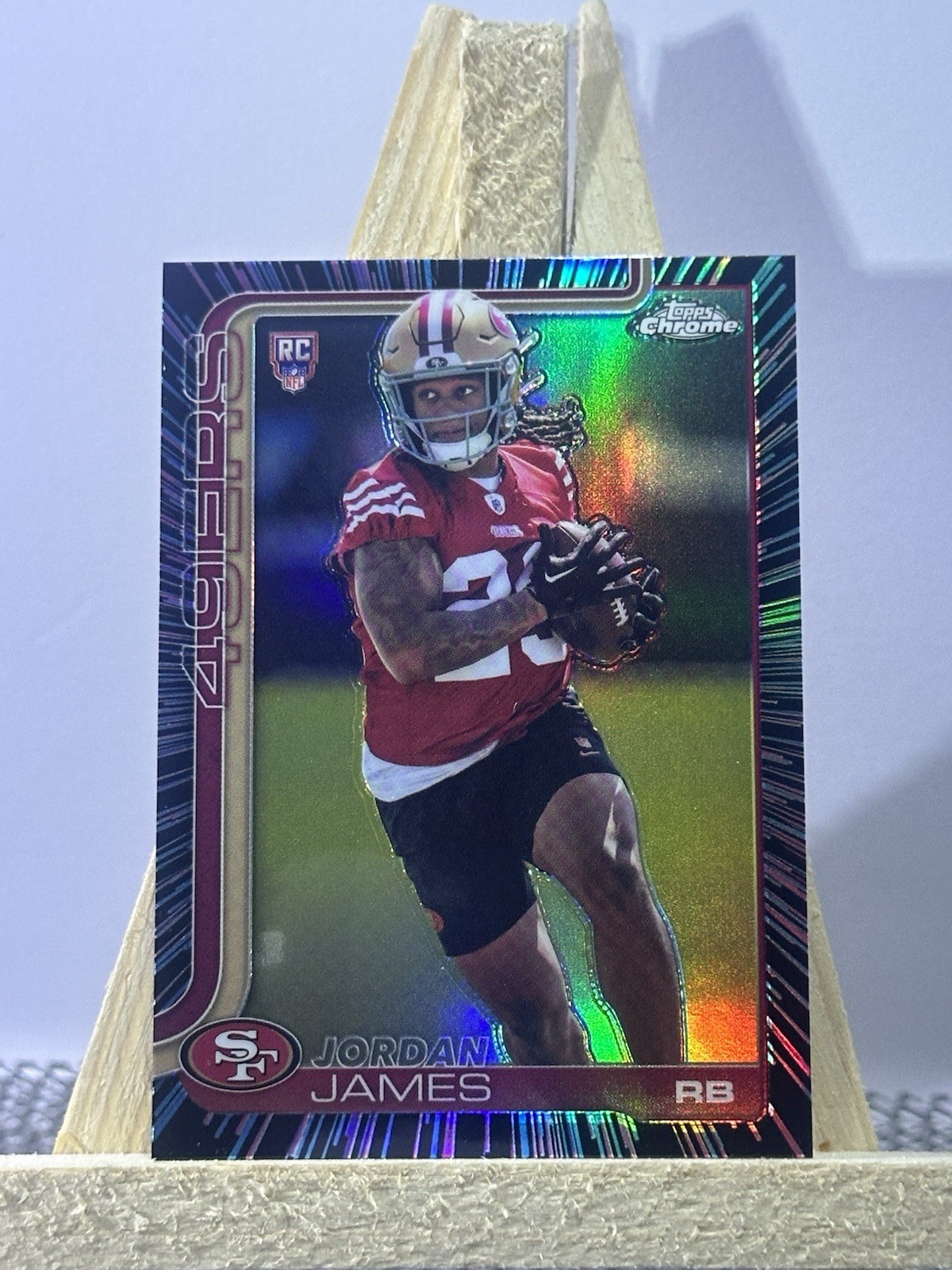 2025-26 Topps Chrome Jordan James #329 Neon Pulse Refractor Rookie 49ers