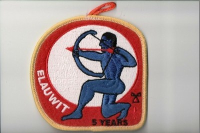 Lodge 326 Tipisa Elauwit Chapter X-5 5 Years OA patch (Orange)