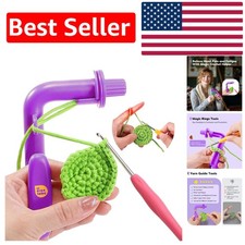 Deluxe Beginner Crochet Holder: 3-in-1 Purple...