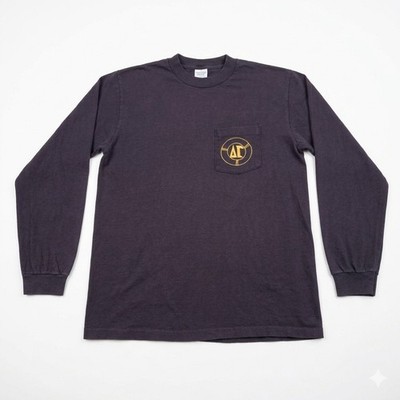 M Vtg 1980 Delta Gamma Anchor Splash Shirt Stedman Hi-Cru Long Sleeve Pocket Tee