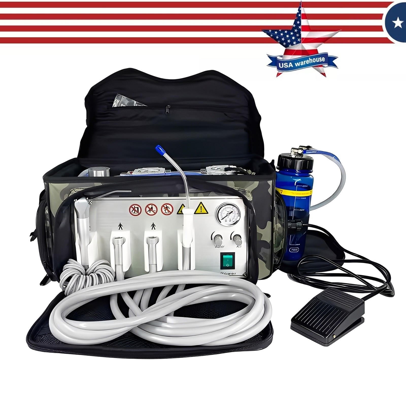 Portable Backpack Bag Dental Delivery Unit Air Compressor Syringe Suction SD-101