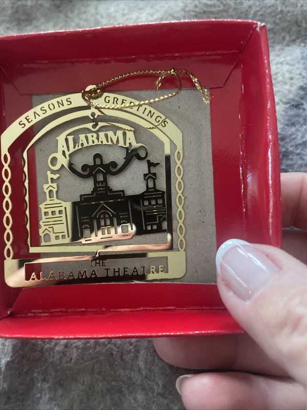 Vtg National Treasures Alabama Theatre 24K Gold Finish Brass 3-D Tree Ornament