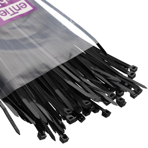 Black Outdoor Cable Ties PA66 Water/UV Resistant 3.6/4.8mm Short/Long [100 Pack] - Afbeelding 6 van 15