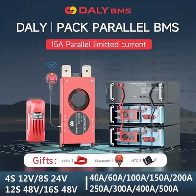 DALY BMS 4S-16S 40A-500A mit 15A Parallel-Modul Schutzplatine für Li-Ion/LiFePo4