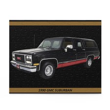 Iconic 1990 GMC Suburban Puzzle 120 pcs   Classic Black  Red Truck Jigsaw