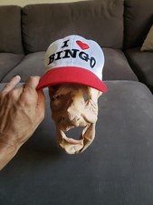 Zagone Studios Old Man Latex Mask "I Love Bingo" Hat Halloween Creepy VERY CLEAN