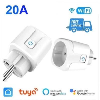 Tuya Smart WiFi Plug  20A EU Steckdose Strom Monitor Timer Alexa Google Home