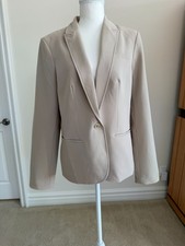 Tommy Hilfiger Blazer Womens 12 Khaki Elbow Patch Stretch Career Preppy
