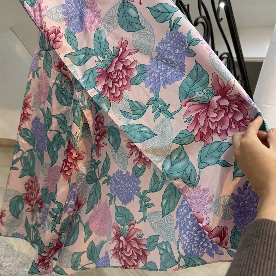 De Colección California Dynasty Mumu Kaftan Mujer Talla Única Rosa Floral Salón Años 90 EE. UU. Foto 2 de 4