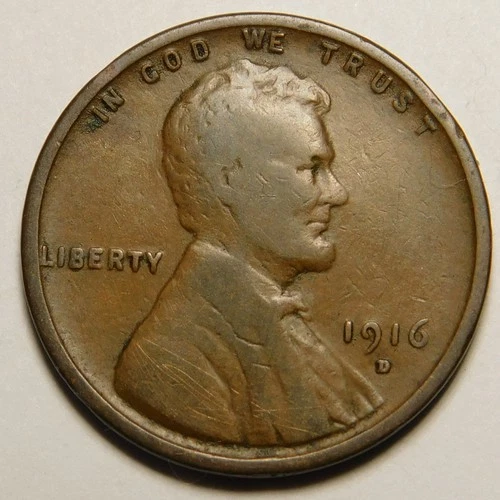 1916 D Lincoln Wheat Cent Penny VG - F   "Actual Coin Pictured"