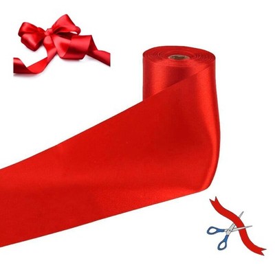 Red Wide Satin Ribbon 8x22 Yards Ceremonial Grand Opening Cutting Ceremony DIY