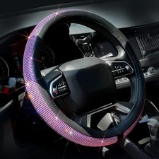 Diamond Leather Steering Wheel Cover For Bling Bling Crystal Rhinestones