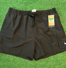 Nike Belted Packable 5" Volley Shorts NESSB522-001 Black Men's Size XL NWT