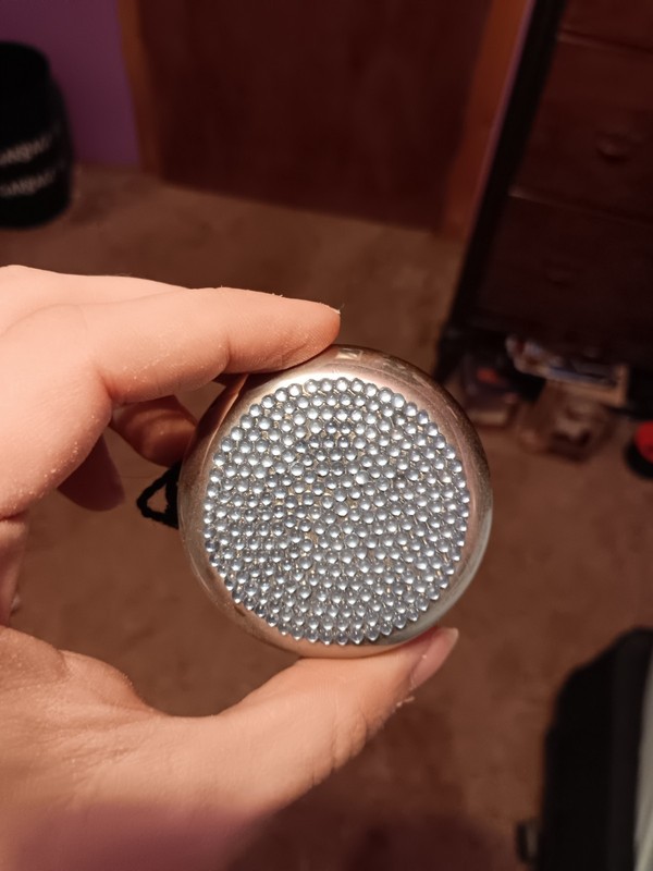 Chrome Colored Yo-yo with Blue Rhinestone Accents