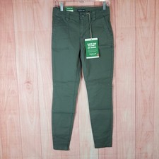 Toad  Co Earthworks Ankle Pants Womens 2 Green Cotton Stretch Canvas Skinny Leg