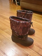 Kamik Kids Sz 2 Warm Insulated Pull-on HookLoop Winter Snow Boots Camo Tough
