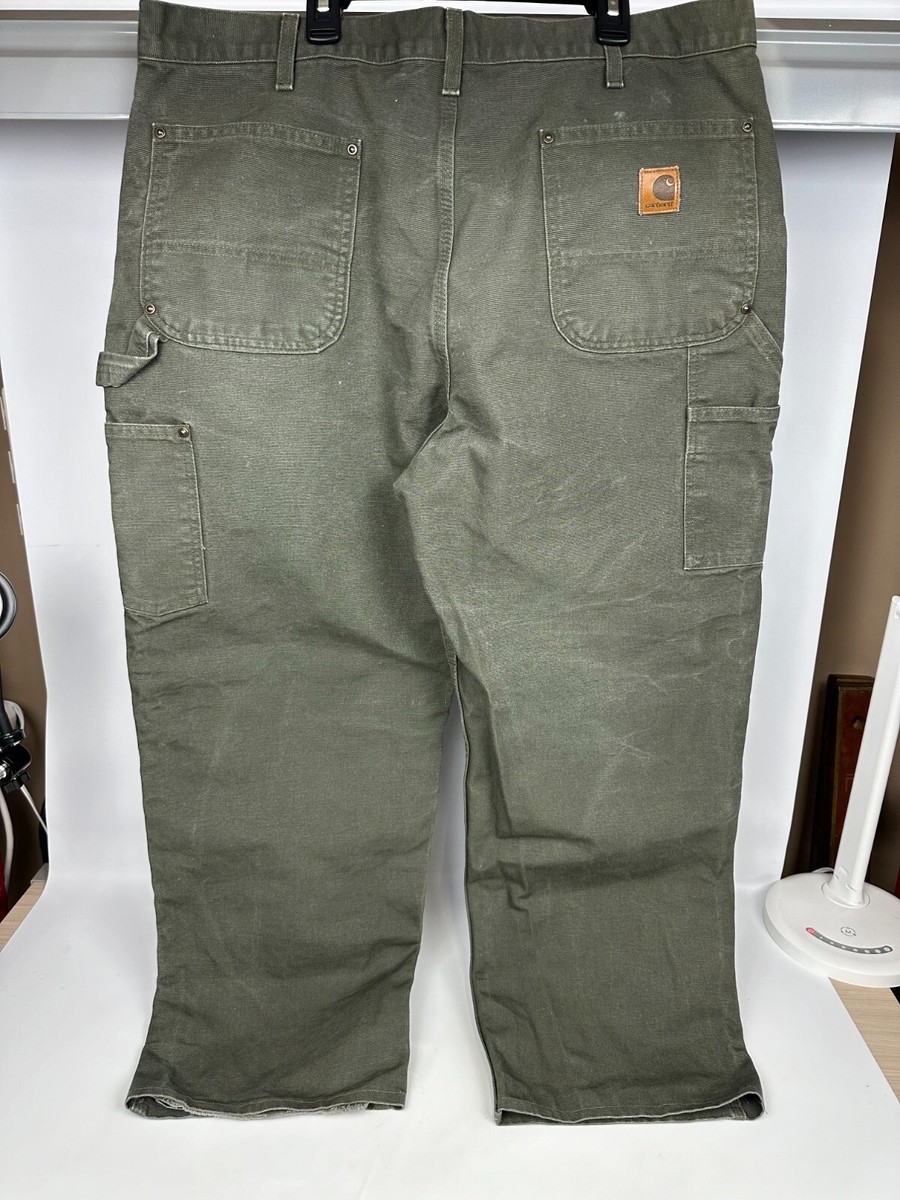 Carhartt Double Knee Duck Pants B136 MOS Green Hemmed
