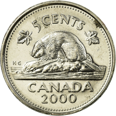 Canadian Coin Canada 5 Cents | Queen Elizabeth II | Beaver | 1999