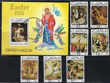 1976 Easter Stamps and Souvenir Sheet from Grenada    .......22L......D-908-z2