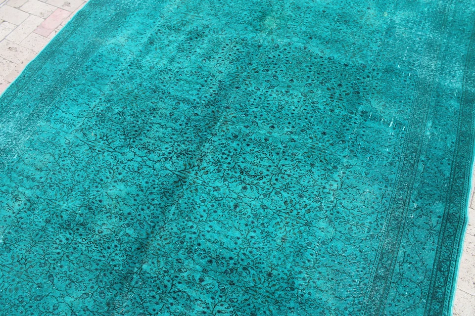 Alfombra Turca 77"x109" Tejida a Mano, Sobreteñida, Alfombra Anatolia, 196x278cm, Foto 4 de 4