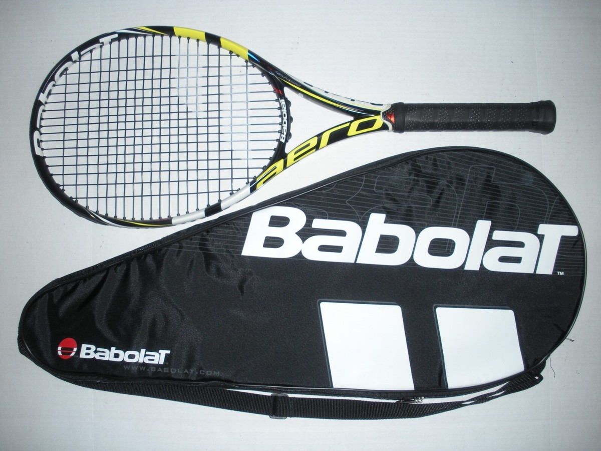 BABOLAT AEROPRO DRIVE PLUS + MP 100 10.6oz TENNIS RACQUET 4 1/2