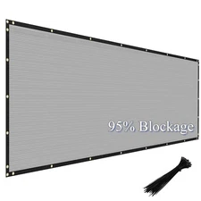 Custom Size Gray 6FT Privacy Fence Screen Commercial Windscreen Mesh Cover