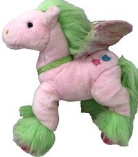 Pink Pegasus 11" Plush Green Hair Animal Alley Toys R Us Pony Stuffed Animal