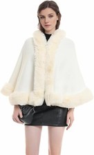 Women Faux Fur Shawl Wrap Bridal Fur Scarf Stole Evening Dresses Collar Cloak