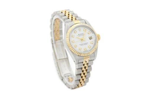 Rolex Ladies Datejust 69173 18K Yellow Gold & Steel White Diamond Dial Watch - Picture 7 of 7