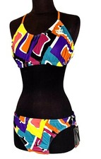 ARENA SWIMSUIT TRAINING BIKINI SET WOMEN S SIZE 40 COLOR BLOCK