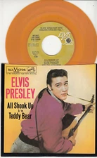 ELVIS PRESLEY - ALL SHOOK UP/TEDDY BEAR  - GOLD VINYL 45 WPS - GREAT SHAPE