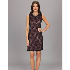 ADRIANNA PAPELL Lace BLACK/PINK SIZE 8 #291 NWT 