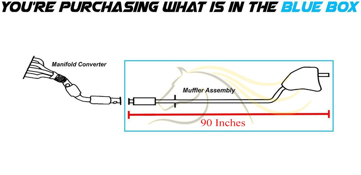 Resonator Muffler Exhaust System Kit with Hangers fits: 2002