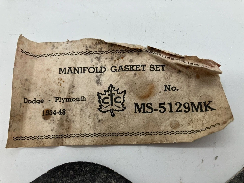 34-48 Dodge Plymouth Manifold Gasket Set CTC MS5129MK - Image 2 of 2