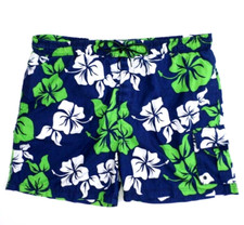Sand N Sun Men's Swim Trunks L 36-38 Floral Deep Cobalt Blue