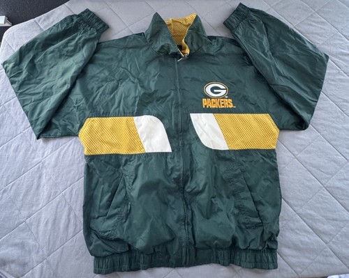 Green Bay Packers Starter Jacket Women’s Large Windbreaker Green Colorblock
