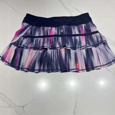 Lululemon 6 Pace Setter Skirt Mirage Deep Indigo Purple Pink Skort Pleated