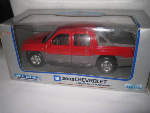 1/27 WELLY 2002 CHEVROLET AVALANCHE PICK-UP TRUCK RED OLD SHOP STOCK #2094W - Bild 2 von 6