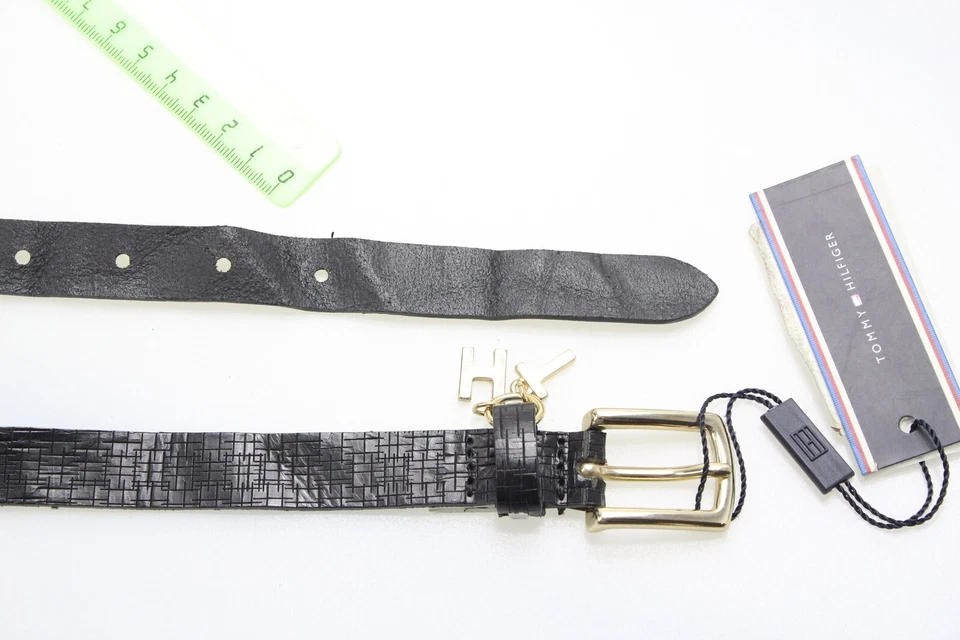 Tommy Hilfiger Edine Cinturón Mujer 90 CM Cuero Genuino Logo Colgante Estructurado Foto 4 de 4