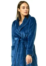 Embroidery Super Soft Shawl Fleece Robe Warm Fleece Shawl Robe Plush Lounge Robe