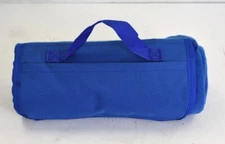 Fleece Pro Royal Blue Roll Up Throw Blankets Easy Pack Travel 53" x 48" New