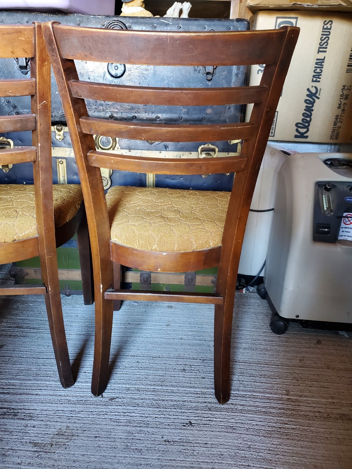 tell city dining chairs ladder back walnut 40 2x original upholstery