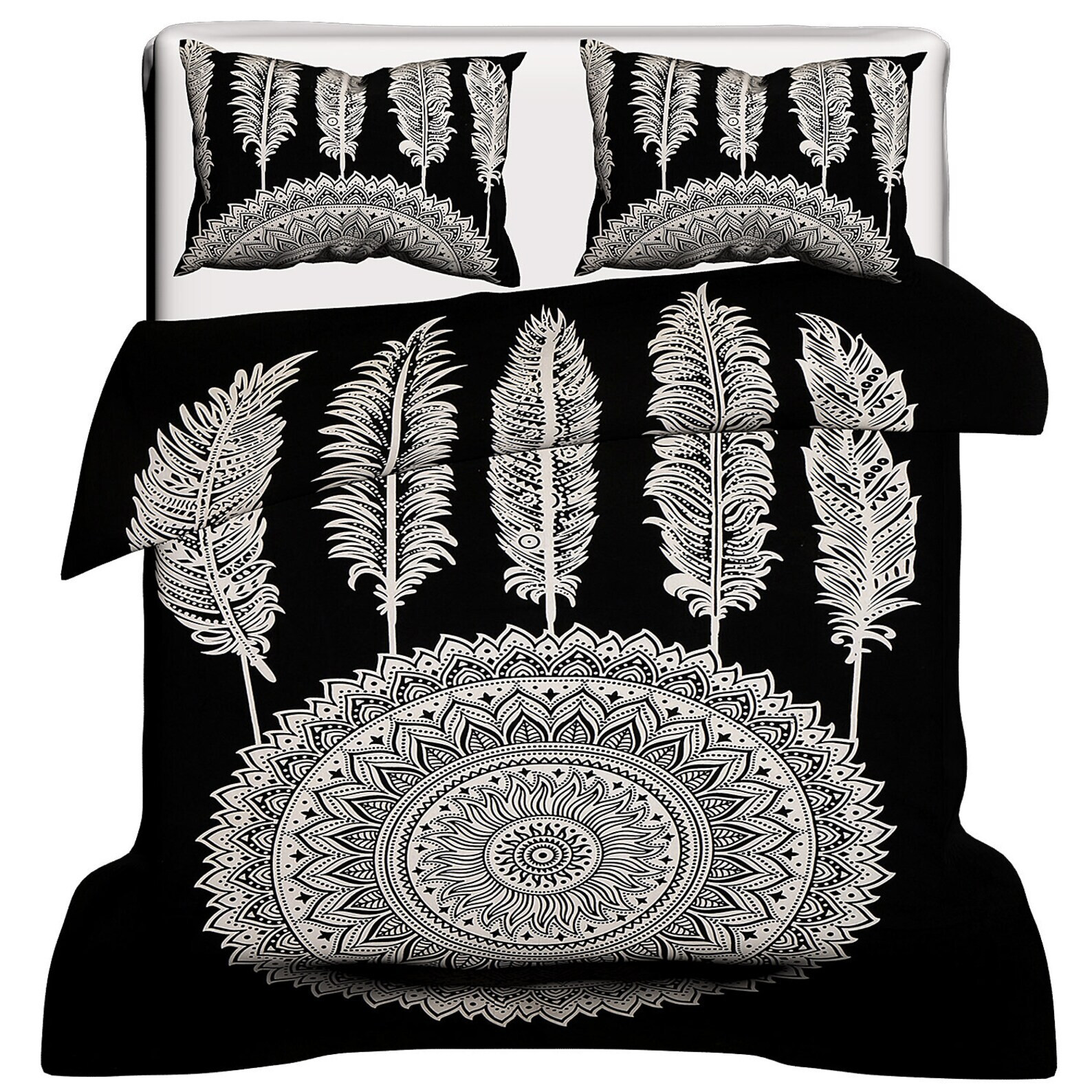 Duvet Cover Set Indian Mandala Bedding Set Bohemian Quilt Cover Hippie Comforter-image