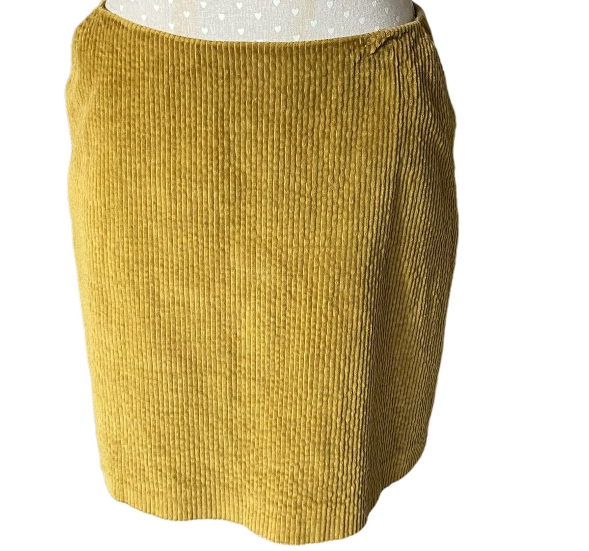 Mustard Corduroy Skirt Hobbs Cotton Blend Mini Women's Size UK 10